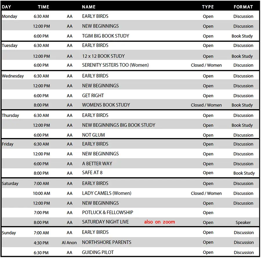 AA Meeting List